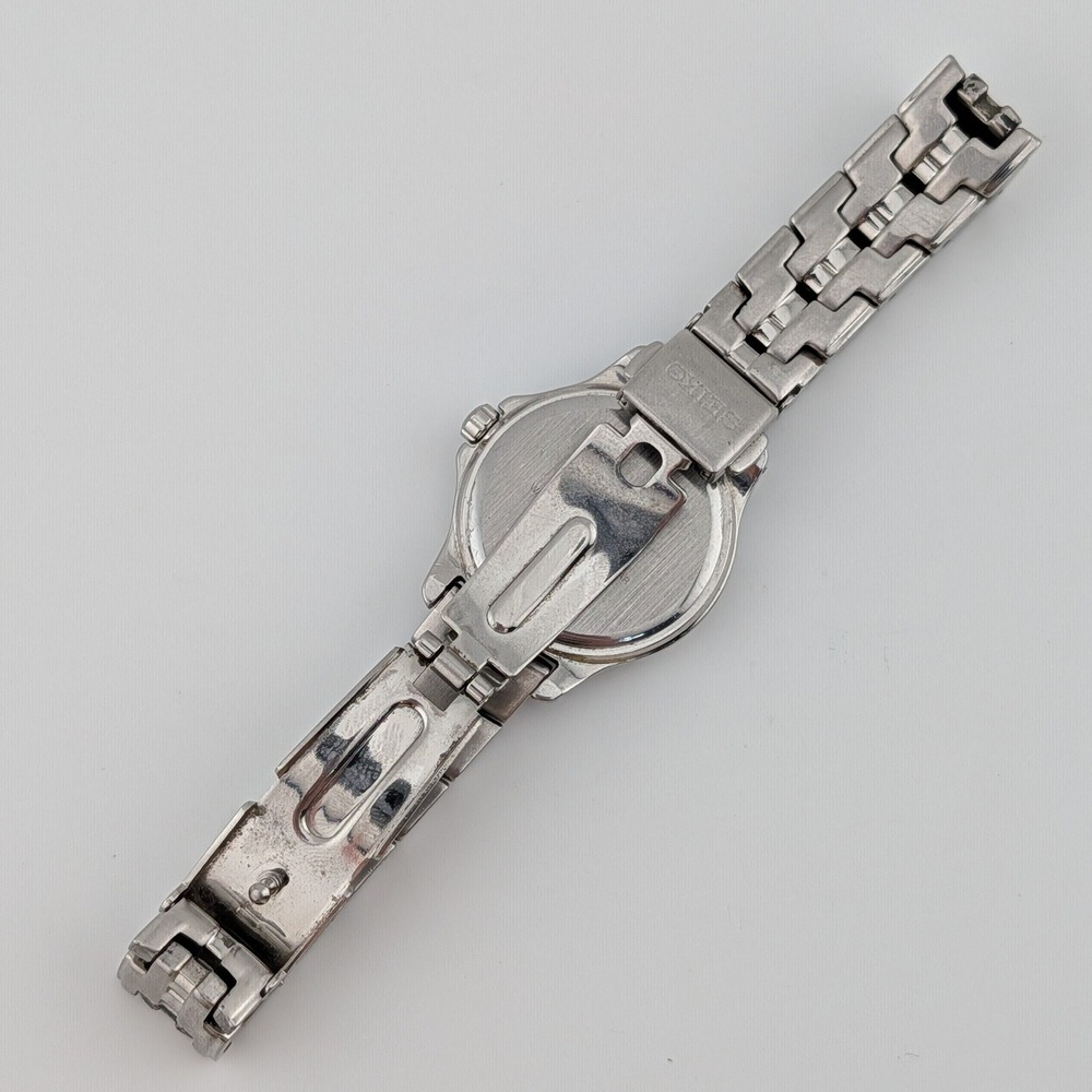 Title: Seiko 7N82-0DP0 100M Silver Textured Dial Date Watch Stainless Lume - Picture 10 of 10